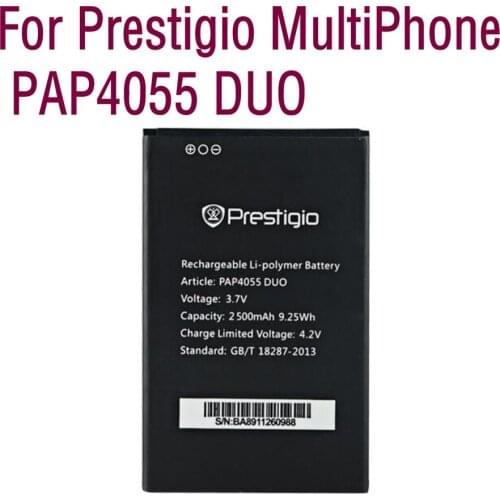 High quality Replaceme PAP4055 DUO Battery PAP4055DUO For Prestigio MultiPhone Mobile Phone Bateria Batterie 2500mAh