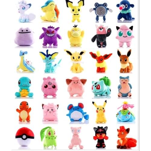 Japanese Pikachu Squirrel Bulbasaur Hyacinth Plush Toy Eevee Gigpuff Lapras Snorlax Elf Ball Doll Christmas Gift for Children