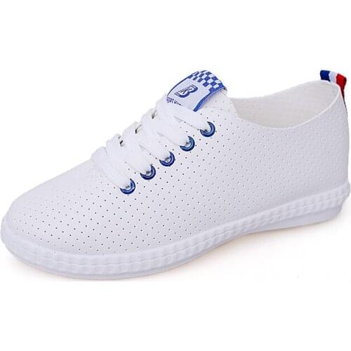 2019 Summer New Breathable Shoes Womens Wild Hollow Korean Casual Shoes Flat Student Lace Single Breathable Sneakers Shoes