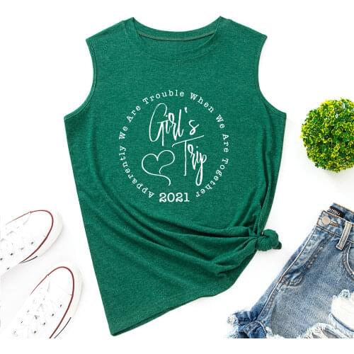 Girls Trip 2021 Shirt Tank Tops Women Vest Tanks Top Summer Shirt Sleeveless T-Shirts Casual Muscle Fitness Tee Shirts Clothes