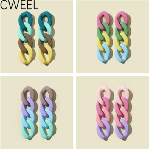 CWEEL Long Chain Vintage Earrings For Women Wedding Party Bohemian Pendant Geometric Wife Acrylic Snake Gift Boho Jewelry