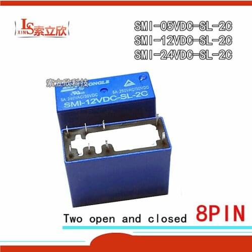 10PCS/LOT new original relay SMI-5VDC-SL-2C SMI-12VDC-SL-2C SMI-24VDC-SL-2C SMI 24VDC SL 2C 5A 250VAC/30VDC 5PIN 5V 12V 24V