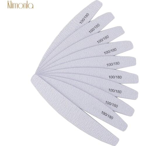 10pcs Gray Boat Nail File Set 100/180 Sanding Buffer Files Pedicure Manicure Polishing Tips Buffing Beauty Tools