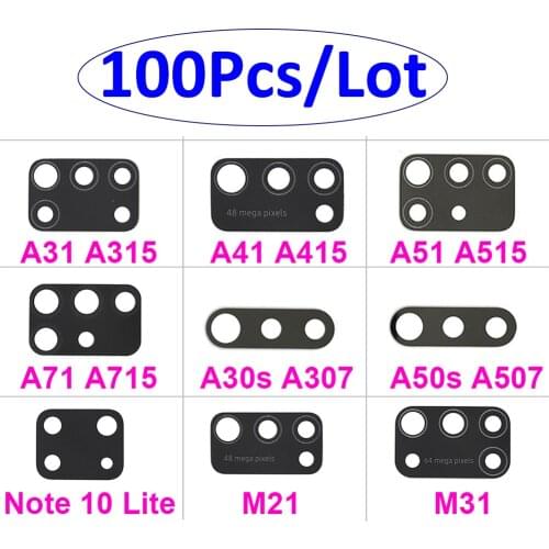 100Pcs Camera Glass Lens Back Rear Camera For Samsung A71 A51 A31 A41 A11 A01 A10 A20 A30 A40 A50 A60 A70 S20 Plus S20 Ultra