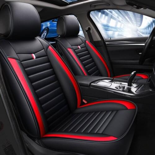 Car Seat Cover Front/Rear Vehicle Cushion For Women Not Moves Universal Pu Leather Black/Red Non-Slide For Audi Q3 Q5 F4 X40