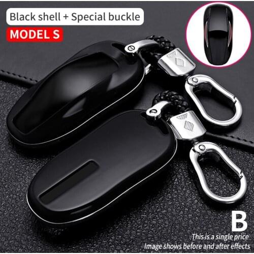 New ABS Carbon Fibe Car Remote Key Full Cover Case Shell For Tesla Model 3 Model S Model X Car Smart Key Accessories Holder bag