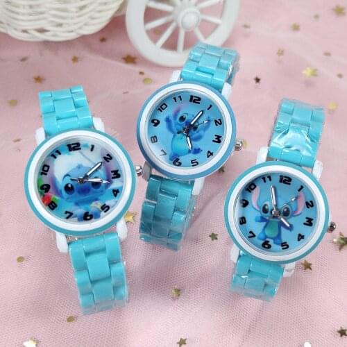 Disney Lilo & Stitch Cartoons Childrens watch Stitch Metal quartz watch Boys and girls Anime watch Childrens watch gift