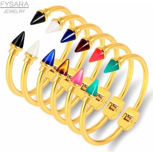FYSARA Stainless Steel Arrow Cuff Bracelets For Women Fashion Jewelry Multicolor Love Noeud Armband Pulseras Brand Jewelry 2020