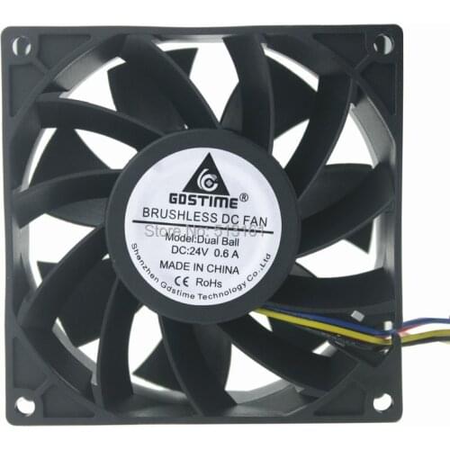 Gdstime 9238 24V DC 4 Pin PWM Connector 92MM Ball Bearing 92x92x38mm IP65 Waterproof Cooling Fan