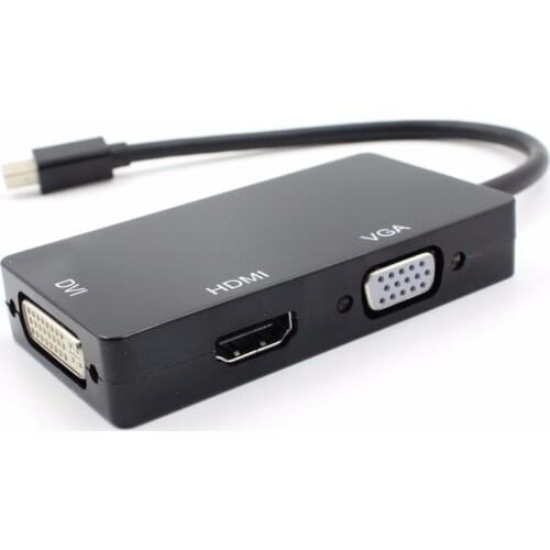3-in-1 Thunderbolt Mini Displayport DP to HDMI VGA DVI Adapter Converter Cable For MacBook Air Pro for Microsoft surface pro 3 2