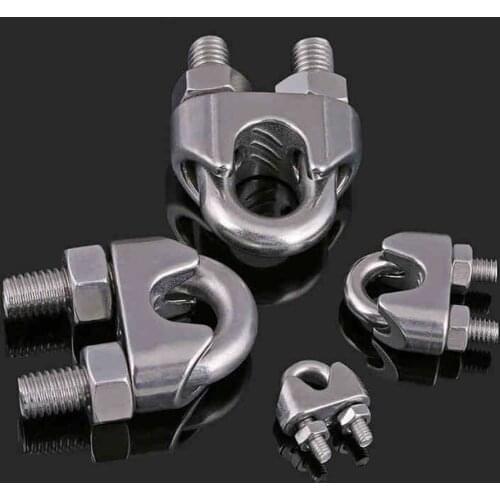Cable Clamps M2 M3 M4 M5 M6 M8 M10 M12 M14 M16 U-Bolts 304 Stainless Steel Wire Rope Clips Rigging Hardware Clamp