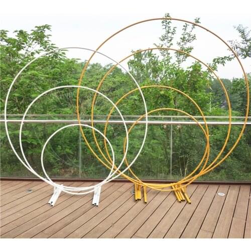 Wrought Iron Wedding Mariage Round Backdrop Arch Stand Birthday party DIY Decoration Stage Circle Arch Outdoor Background Frame