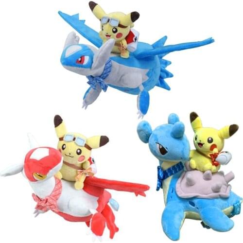 Latios Latias Lapras Plush Doll Fun Ride Flight Pokemoned Stuffed Toy Decorations Collection Christmas Gift For Kids