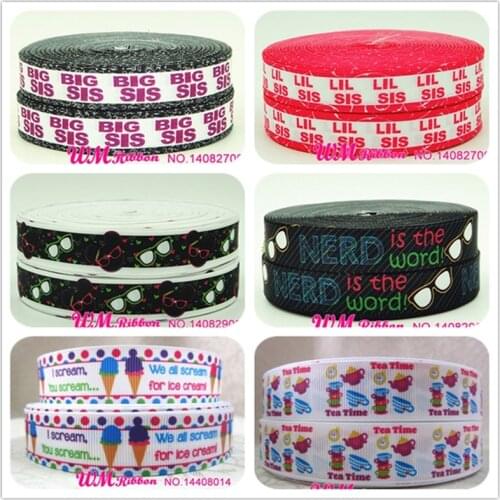 Q&N ribbon 7/8inch 22mm webbing printed grosgrain ribbon 50yards/roll for headband hair tie free shipping