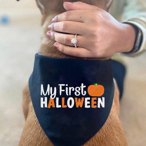 My First Halloween pet Dog Bandana happy Halloween eve Party cosplay Costume Trick or Treat decoration gift present Photo prop