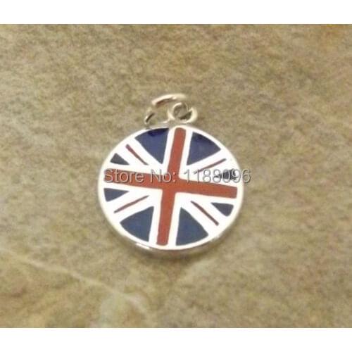 Low price Silver Flag Colors of United Kingdom Coin Shaped Charm cheap custom uk flag round coins hot sales painted coins