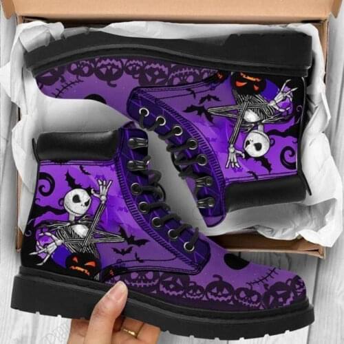New British Style Womens Boots Fashion Tooling Boots 2021 Plus Size Printing Ladies High-top Cartoon Pattern Martin Boots Women