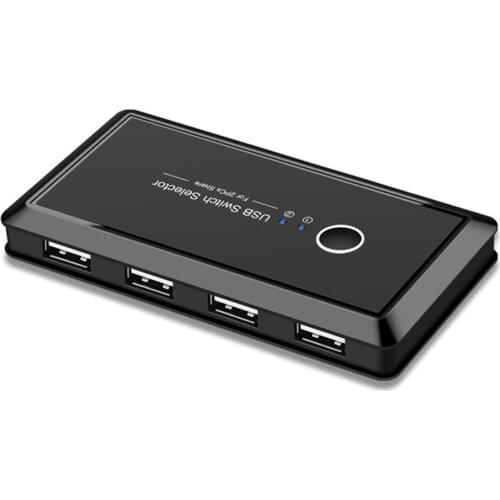 USB 2.0 Peripheral Sharing Switch Selector 2 PCs Sharing 4 USB Devices Spare Computer Interface Connector Sharing Switch