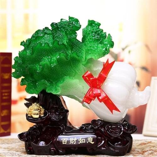 Resin Crafts Big Kirin Chinese Cabbage Household Decoration Large Fortune Office Living Room Technology Opening Gifts