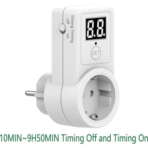 EU Rugged Countdown Switch Two Digit Display Countdown Timer Time Control Telephone Battery Electric Vehicle Charging 10A Plug