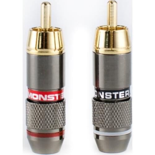 5pcs FEMALE & 5PCS MALE 24K gold RCA plug audio Non-welding connector lotus plug head AV video head DIY enthusiast