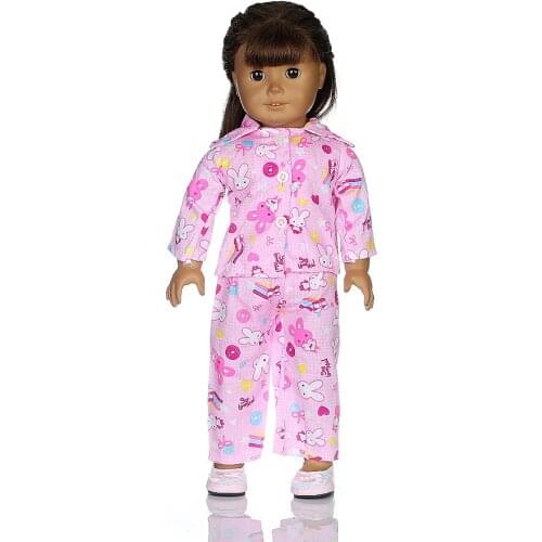 Pink sleepsuit &clothes fit 18 inch doll doll accessories (only sell clothes)b42