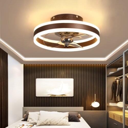 Modern minimalist ceiling fan light crystal decorative LED remote control lighting bedroom fan lamp AC 220V/110V