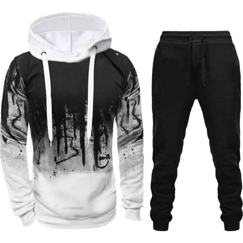 Tracksuit Men Winter Sporting Fleece Thick Hoodies Pants Man Fashion Casual 2 Pieces Set Outfit Jogging Gym Clothing For Homme
