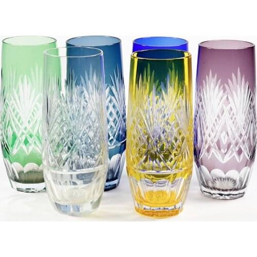 Big Hand Cut Glass Beer Cup Vase Home Decoration Japanese Edo Kiriko Beer Glasses Set 410ml Large Capacity