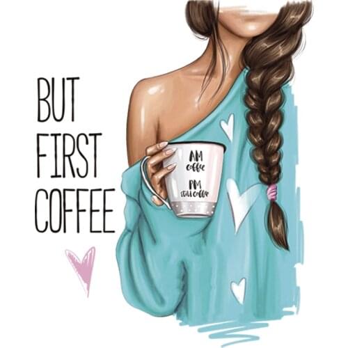 Sweet Girl Thermal Patches Iron On Heat Transfers Sticker Appliqued Diy Women T-Shirt Hoodies Patches For Clothing Decoration