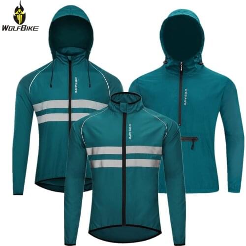 WOLFBIKE Windproof Cycling Jackets Men Breathable Reflective Rain Water Repellent Bike Bicycle Sports Windbreaker MTB Wind Coat