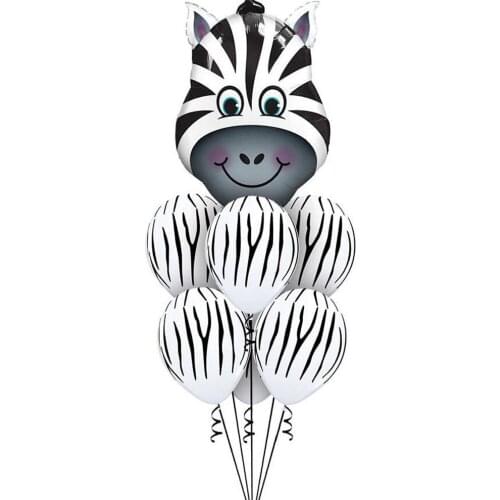Visual Touch Tiger Zebra Cow Animal Head Air Helium Latex Balloon Animal Zoo Toys Kids Gift Birthday Party Supplies