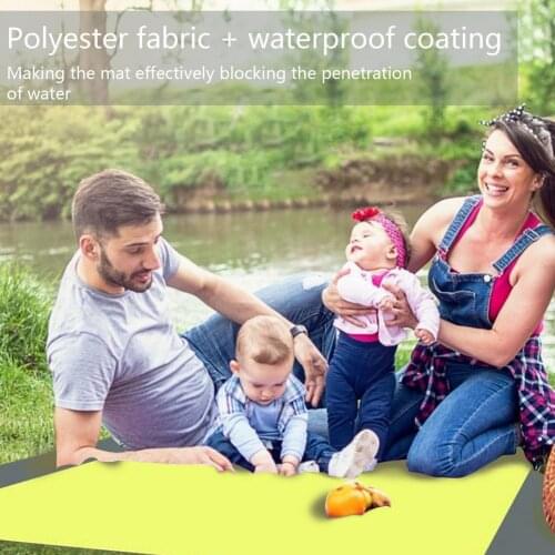 2x2.5m Waterproof Pocket Beach Blanket Folding Camping Mat Mattress Portable Lightweight Mat Outdoor Picnic Mat Sand Beach Mat