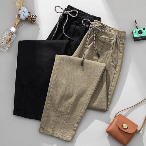 Spring Plus Size Elastic Waist Pants Woman High Waist Lace Up Harem Pants Female Ankle Length Stretch Loose Casual Pants Mujer