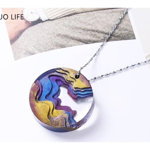 JO LIFE DIY Concrete Plaster Jewelry Making Mold Epoxy Resin Beach Island Women Necklace Pendant Silicone Mold