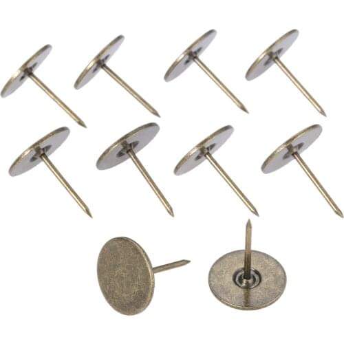 10pcs 10*22mm Wooden Box Case Furniture Nails Pushpin Metal Flat Head Nails Decorative Tacks Stud Antique Bronze Pins