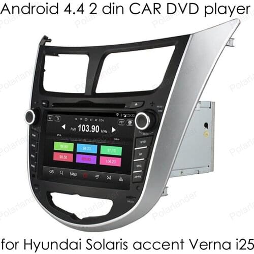 2 din Android 4.4 touch Screen Car DVD Player auto radio 1024*600 Video GPS for Hyundai Solaris accent Verna i25 Quad Core