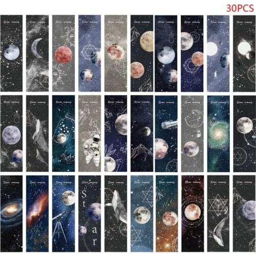 30pcs Planet Bookmarks Paper Page Notes Label Message Card Creative Reading Book Marker Art Practical School Supply Stationery