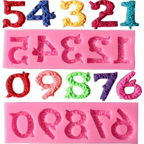 3D 0-9 Number Soap Mold Fondant Silicones Mold Candle Sugar Craft Tool Chocolate Cake Mould Kitchen DIY Baking Decorating