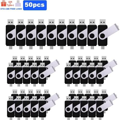 50pcs/lot New Custom Logo OTG USB Flash Drive 3 IN 1 Pen Drive 128GB 64GB 32GB 16GB 8GB 4GB USB Stick 2.0 Pendrive free logo