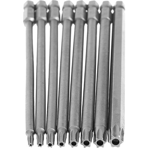 8Pcs 150mm Long Magnetic Torx Security Electric Screwdriver Drill Bits Set