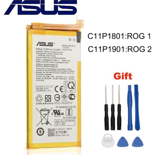 ASUS C11P1801 4000mAh For ASUS ROG 1 ZS600KL Z01QD Battery C11P1901 6000mAh For Asus ROG 2 ZS660KL I001DB Game Phone 2 + Tools