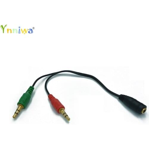 3.5mm 1 Female to 2 male AUX Audio Cable Mic Splitter Cable Earphone Headphone Adapter Cable for Phone pad Mobile