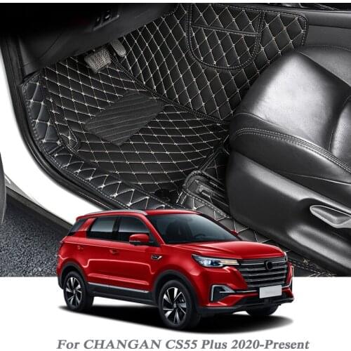 Car Styling PU Leather Floor Mat For CHANGAN CS55 Plus 2020-Present Auto Foot Pad Carpet Warterproof Cover Internal Accessories
