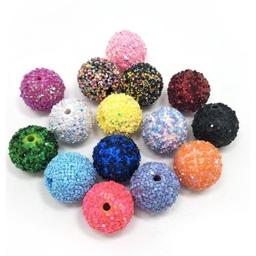 Free Shipping 100pcs 20mm Colorful Acrylic New Rhinestone Ball Beads Fit Chunky Necklace & Bracelet DIY Christmas Decoration