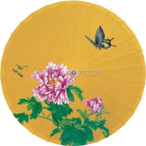 Free shipping dia 84cm chinese handmade classical peony painting rain proof,parasol,props,decorative women oiled paper umbrella