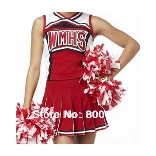 Free shipping Ladies School Girl Full Outfits Fancy Dress Uniform Glee Cheerleader Costume