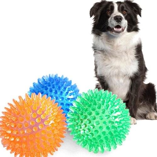 Large Funny Ball Soft Squeaky Pet Dog Ball Toys Soft Spiky Rubber Chew Puppy Toys Pets Training Accessories Dog Toy Pet Products