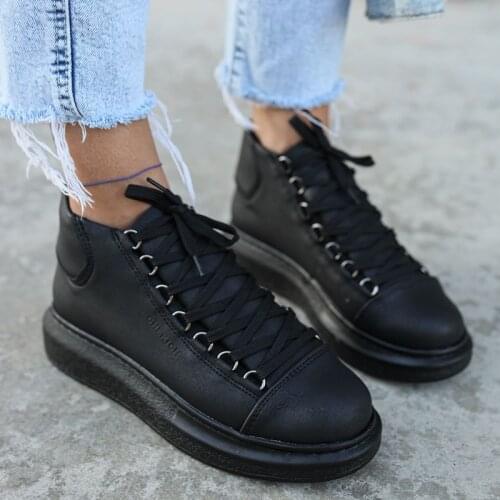 Chekich Womens and Mens Shoes Black Color Artificial Leather Winter Autumn Seasons Lace Up Sneakers Ladies & Gentlemens Ankle Fashion Solid Wedding Basic Boots Flexible Footwear Office Wedding New CH258 Women V7