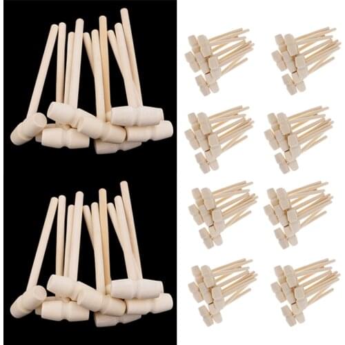 100pcs Mini Wooden Mallet Wood Hammer For Leather Craft Stamping